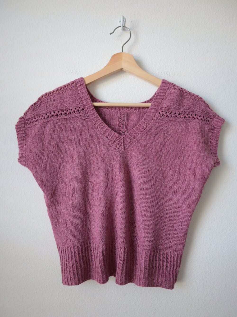 Handmade Knit V-Neck Sweater | S